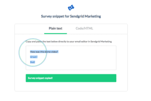 image of Step 7 - copying your sendgrid marketing snippet - of how to integrate yesinsights into sendgrid marketing