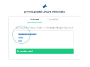 image of Step 7 - copying your sendgrid transactional snippet - of how to integrate yesinsights into sendgrid transactional