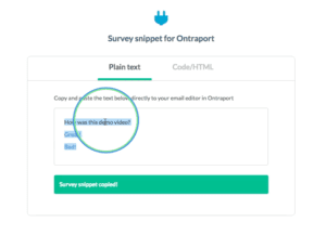 image of Step 7 - copying your ontraport snippet - of how to integrate yesinsights into ontraport