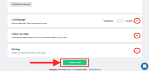 image of Step 5 - creating your survey to share it - of how to integrate yesinsights into sendgrid marketing
